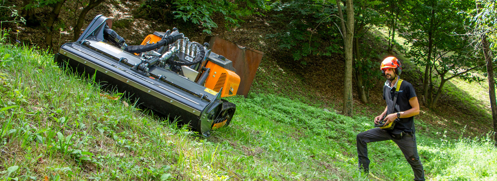 Energreen RoboMINI Remote Controlled Mower on Slope